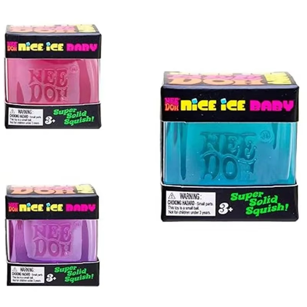🔥NeeDoh Nice Ice Baby Sensory & Stress Super Solid Squeeze Toy 1.25" BLUE NWT🔥 - Picture 2 of 5